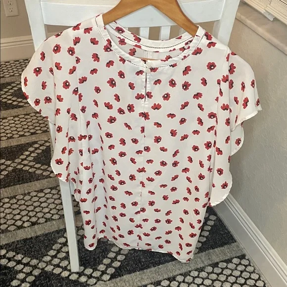 Worthington Red Floral Women's Blouse - Picture 3 of 3